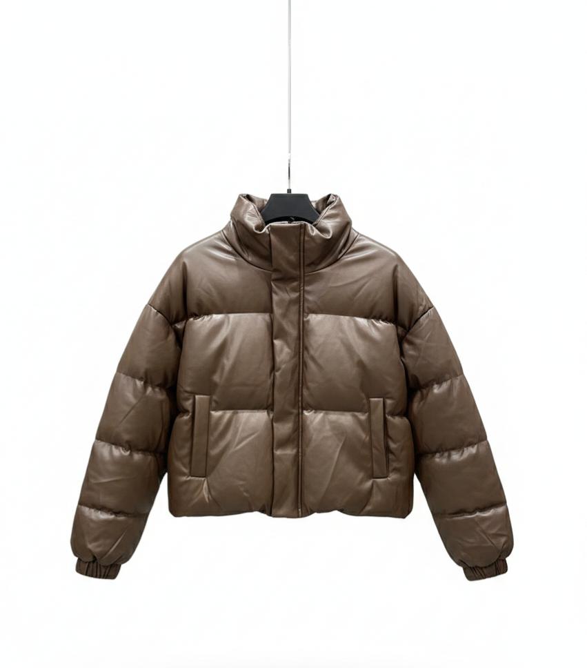 Leather Puffer Jacket